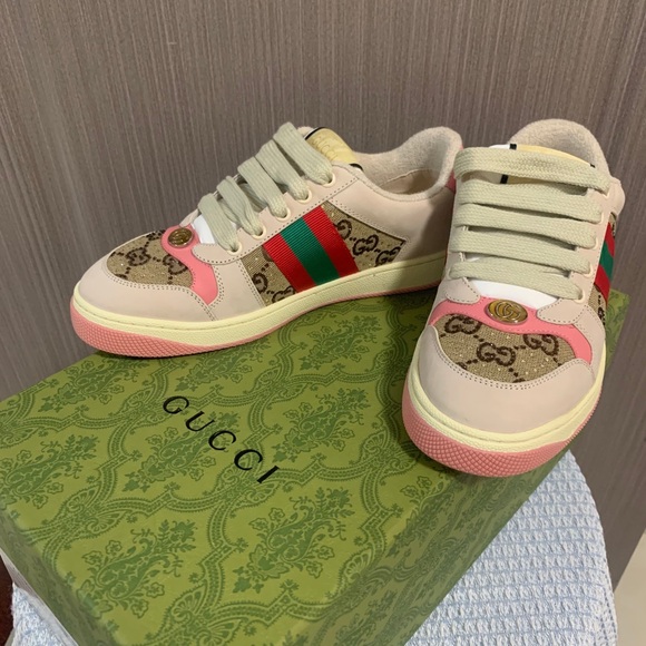 Gucci Beige and Pink Sneakers - Picture 3 of 4